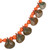 Hand-Painted Green  Orange Ceramic Beaded Droplet Necklace 'Exquisite Droplets'