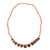 Hand-Painted Grey and Orange Ceramic Beaded Droplet Necklace 'Magnetic Droplets'