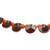 Hand-Painted Grey and Orange Ceramic Beaded Droplet Necklace 'Magnetic Droplets'