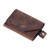 Armenian Handmade Men's Tri-Fold Leather Wallet in Brown 'Modern Flair in Brown'