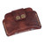 Handmade Brown Leather Card Holder with Double Snap Closure 'Double Fortune in Brown'