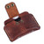 Handmade Brown Leather Card Holder with Double Snap Closure 'Double Fortune in Brown'