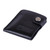 Black Leather Card Holder with Snap Closure Made in Armenia 'Minimalist Fortune in Black'