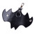 Bat-Themed 100 Black Leather Keychain from Armenia 'Night Knight in Black'