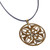 Clover-Themed Brass Pendant Necklace with Carnelian Stone 'Palatial Clover'