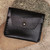 100 Black Leather Wallet with Front Coin Pocket 'Dark Treasury'