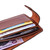 Brown Leather Wallet with Blue Armenian Hand Embroidery 'Marash Finesse'