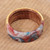 Hand-Carved Apricot Wood Band Ring in Blue and Red Hues 'Evening Thoughts'