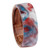 Hand-Carved Apricot Wood Band Ring in Blue and Red Hues 'Evening Thoughts'