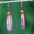 Hand Crafted Recycled Paper Dangle Earrings 'Hot Breakfast'