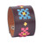 Dark Brown Leather Wristband Bracelet with Floral Details 'Marash Blooms'
