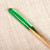 Natural Fiber Hair Pin with Hand-Painted Green Resin Accent 'Lovingly Green'