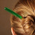 Natural Fiber Hair Pin with Hand-Painted Green Resin Accent 'Lovingly Green'