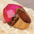 Handcrafted Apricot Wood and Resin Domed Ring in Fuchsia 'Pink Splendor'