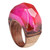 Handcrafted Apricot Wood and Resin Domed Ring in Fuchsia 'Pink Splendor'