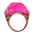 Handcrafted Apricot Wood and Resin Domed Ring in Fuchsia 'Pink Splendor'