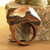 Apricot Wood and Resin Cocktail Ring Handcrafted in Armenia 'Mesmerizing Beauty'
