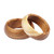 2 Hand-Carved Apricot Wood Band Rings with Natural Finish 'Natural Duo'