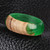 Handcrafted Apricot Wood and Resin Band Ring in Green 'Chic Green'