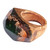 Handcrafted Wood and Resin Domed Ring in Green and Gold 'Unparalleled Beauty'