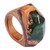 Handcrafted Wood and Resin Domed Ring in Green and Gold 'Unparalleled Beauty'