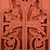 Classic Hand-Carved Brown Cross Tuff Stone Stela Sculpture 'Spiritual Cross'