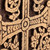 Handmade Traditional Leafy Cross Tuff Stone Stela Sculpture 'The Kingdom's Faith'
