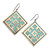 Brass Rhombus Dangle Earrings with Oxidized Antique Finish 'Armenian Rhombus'