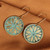Brass Floral Dangle Earrings with Antique Oxidized Finish 'Armenian Flower'