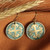 Brass Cross Dangle Earrings with Antique Oxidized Finish 'Armenian Cross'