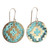 Geometric-Themed Brass Dangle Earrings with Antique Finish 'Armenian Geometry'