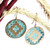 Geometric-Themed Brass Dangle Earrings with Antique Finish 'Armenian Geometry'