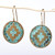 Geometric-Themed Brass Dangle Earrings with Antique Finish 'Armenian Geometry'