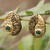 Traditional Golden-Toned Agate Drop Earrings from Armenia 'Golden Inspiration'