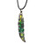 Hand-Painted Green Brass Pendant Necklace from Armenia 'Eternal Green'