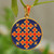 Armenian Embroidery-Themed Gold-Plated Enamel Pendant 'Marash Inspiration'