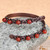 Antique Armenian Copper Wrap Bracelet with Carnelian Beads 'Infinite Flames'