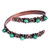 Antique Armenian Copper Wrap Bracelet with Malachite Beads 'Infinite Green'