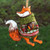 Hand-Painted Papier Mache Christmas Fox Ornament 'Snuggly Fox'