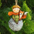 Hand-Painted Papier Mache Ornament of Boy and Fox 'The Dreamy Prince'