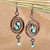 Antiqued Finished Spiral Copper Dangle Earrings from Armenia 'Swirls of Eden'