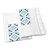 Geometric Embroidered Turquoise Cotton Tea Towels Pair 'Ijevan Dreams'