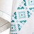 Geometric Embroidered Turquoise Cotton Tea Towels Pair 'Ijevan Dreams'