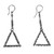 Classic Oxidized Geometric Sterling Silver Dangle Earrings 'Classic Trinity'