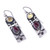 Synthetic Ruby and Sapphire Sterling Silver Dangle Earrings 'Evening Radiance'
