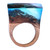 Handmade Blue Nature-Themed Resin and Pearwood Cocktail Ring 'Dream Lake'