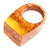 Warm-Toned Resin and Armenian Pear Wood Cocktail Ring 'Summer Energy'