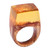 Warm-Toned Resin and Armenian Pear Wood Cocktail Ring 'Summer Energy'