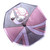 Glazed Pink and Grey Ceramic Umbrella Jewelry Stand Catchall 'Inverted Sweet Umbrella'