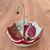 Glazed Red and Green Ceramic Umbrella Jewelry Stand Catchall 'Inverted Pomegranate Umbrella'